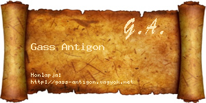 Gass Antigon névjegykártya